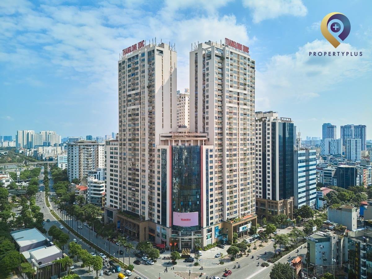 Toàn cảnh toà nhà Sun Square nhìn từ trên cao với các tòa nhà xung quanh - hình ảnh từ Property Plus